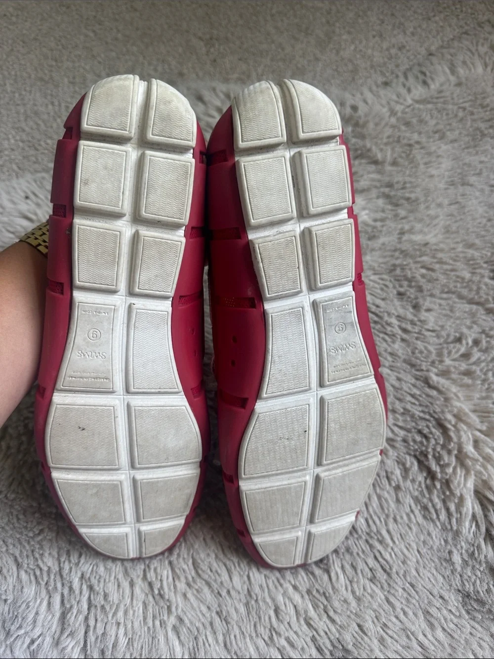 SWIMS Signal Red & White Braided-Tie Loafer